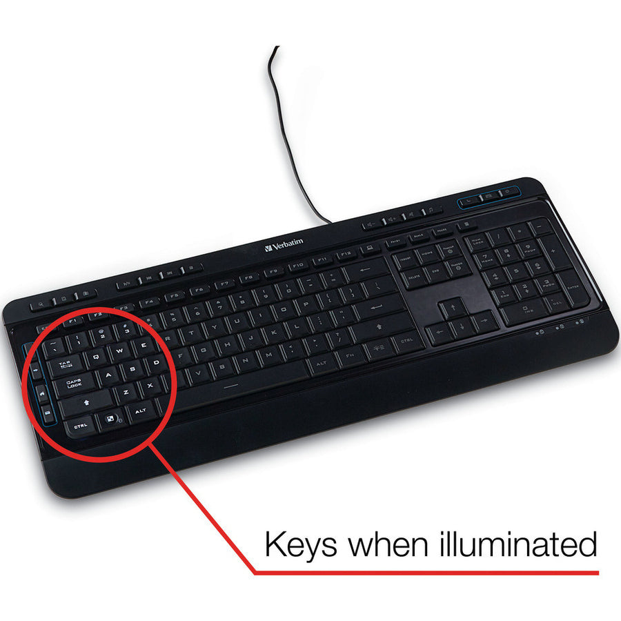 Verbatim Illuminated Wired Keyboard 99789