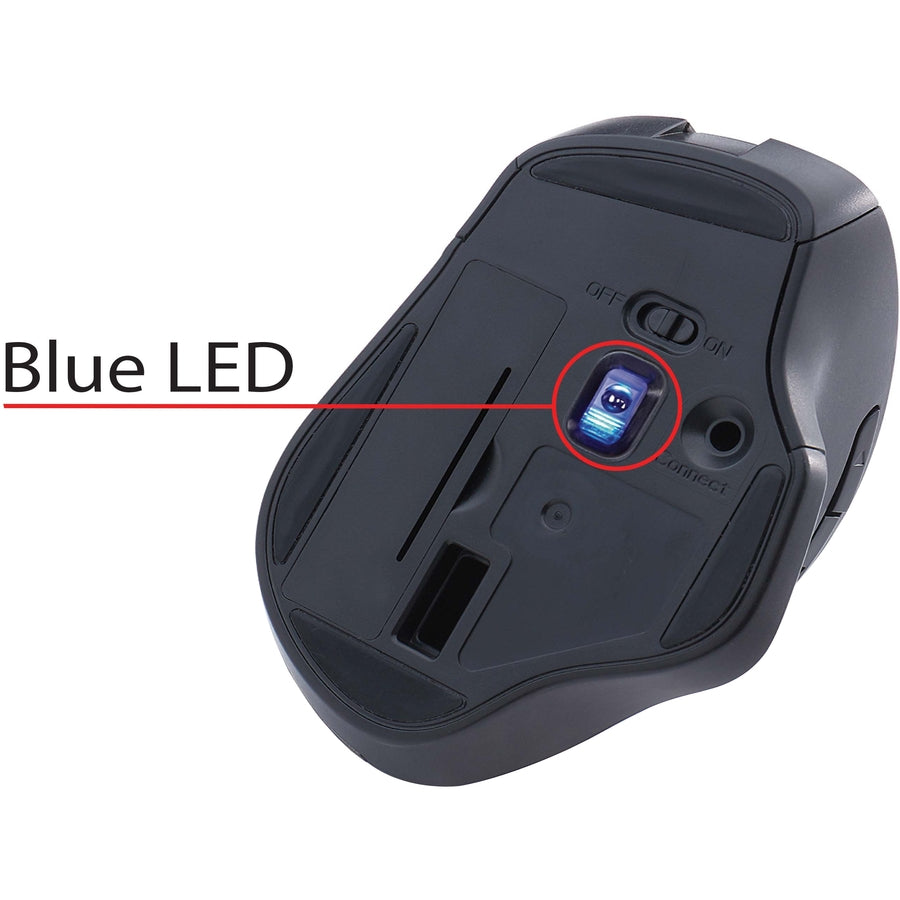 Verbatim Silent Ergonomic Wireless Blue LED Mouse - Graphite 70242