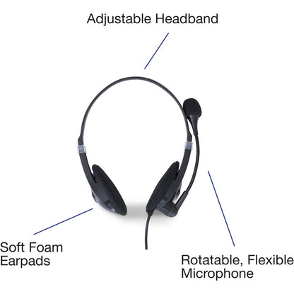 Verbatim Stereo Headset with Microphone and In-Line Remote 70723