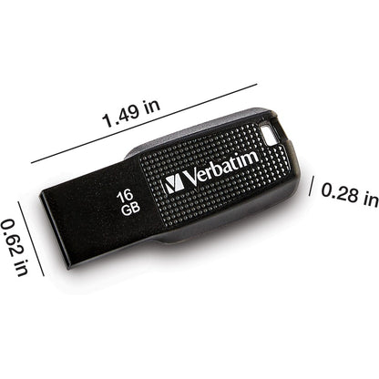 Verbatim 16GB Ergo USB Flash Drive - Black 70875