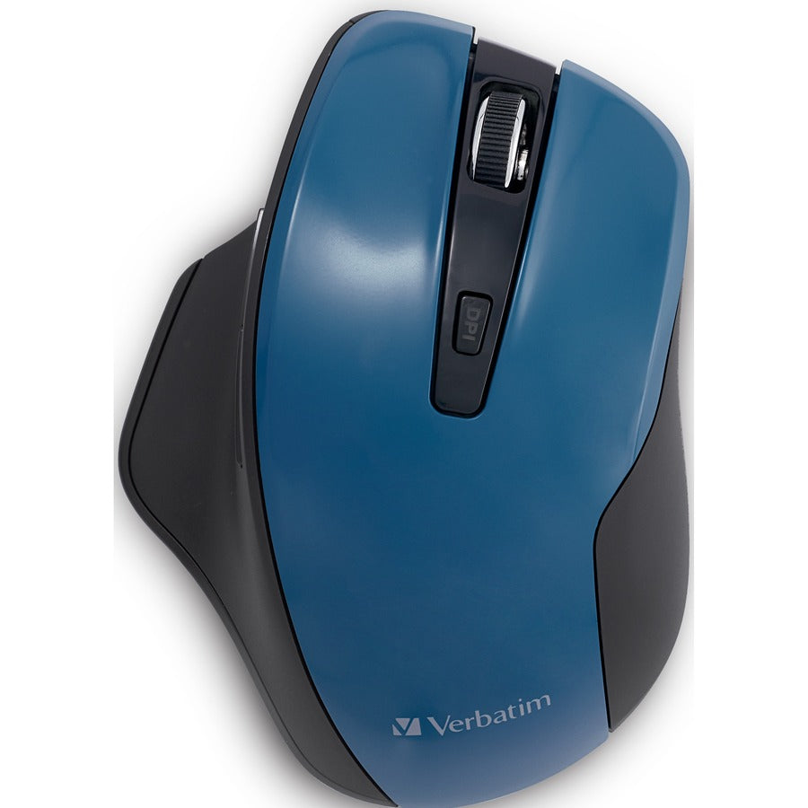 Verbatim Silent Ergonomic Wireless Blue LED Mouse - Dark Teal 70244