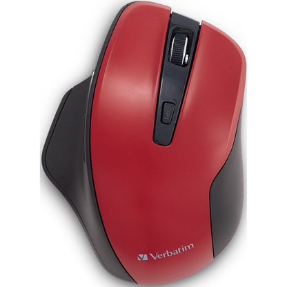 Verbatim Silent Ergonomic Wireless Blue LED Mouse - Red 70243