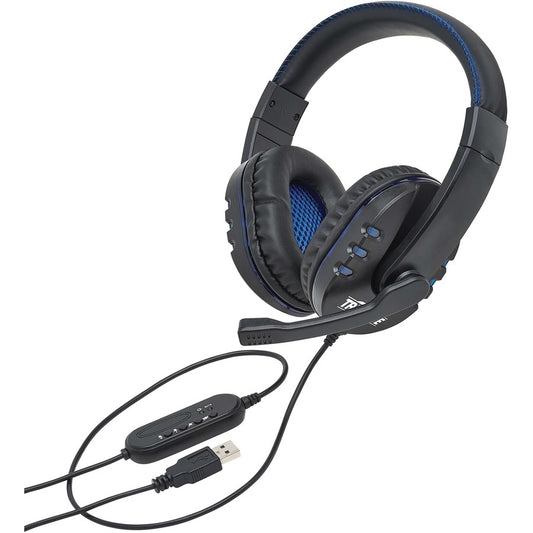 Tripp Lite USB Gaming Headset with Built-In Microphone, Audio Control and LEDs AHS-002-LED