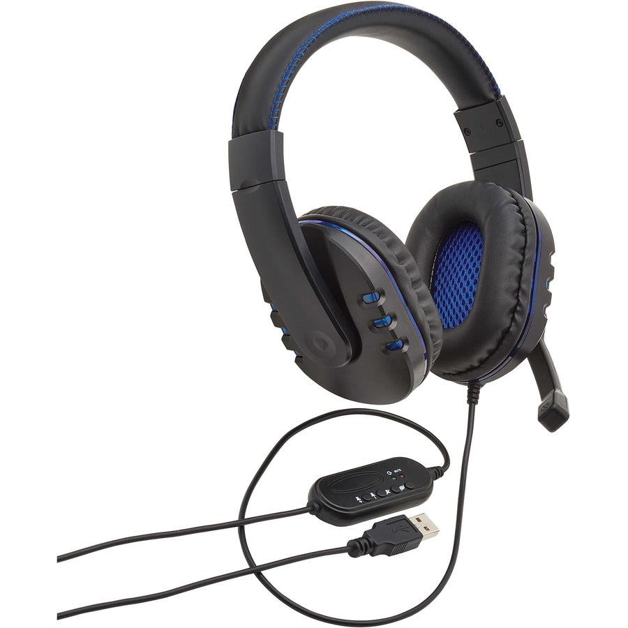 Tripp Lite USB Gaming Headset with Built-In Microphone, Audio Control and LEDs AHS-002-LED