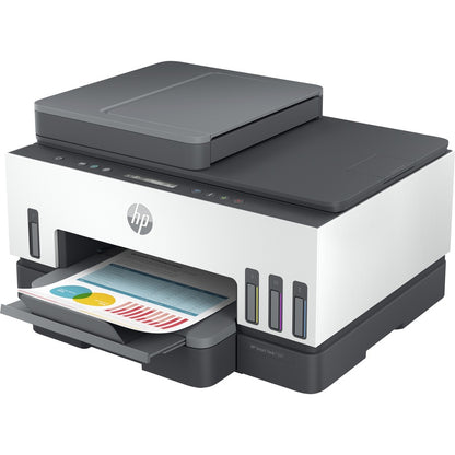 HP Smart Tank 7301 All-in-One Printer-Multifunction printer-color-ink-jet-refillable-Copier/Scanner-4800x1200 dpi Print-Automatic Duplex Print-5000 Pages-250 sheets Input-Color Flatbed Scanner-1200 dpi Optical Scan-Wireless LAN 28B70A#B1H