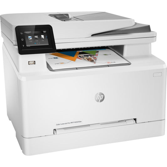 HP LaserJet Pro M283 M283fdw Laser Multifunction Printer-Color-Copier/Fax/Scanner-21 ppm Mono/21 ppm Color Print-600x600 dpi Print-Automatic Duplex Print-40000 Pages-251 sheets Input-1200 dpi Optical Scan-Wireless LAN-Mopria 7KW75A#BGJ