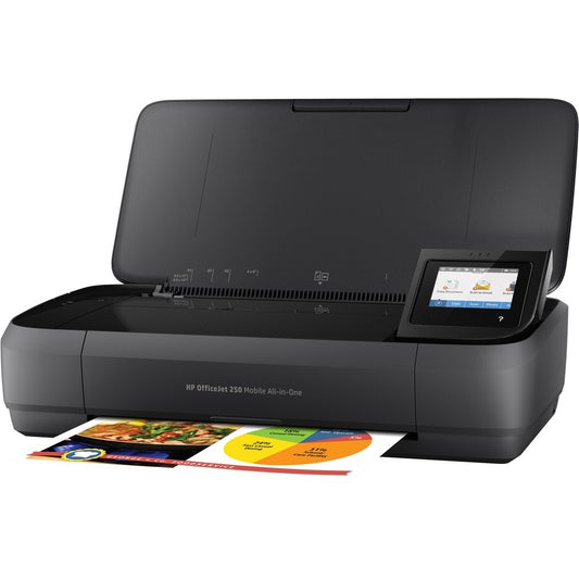 HP Officejet 250 Wireless Inkjet Multifunction Printer-Color-Copier/Scanner-20 ppm Mono/19 ppm Color Print-4800x1200 Print-Manual Duplex Print-500 Pages Monthly-50 sheets Input-Color Scanner-600 Optical Scan-Wireless LAN CZ992A#B1H