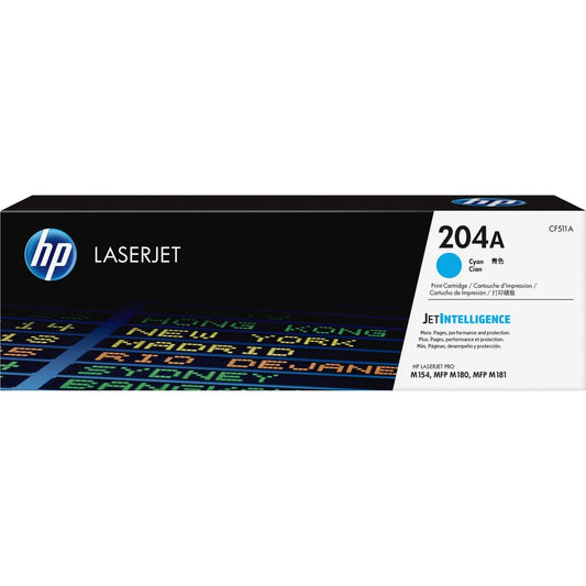 HP 204A (CF511A) Original Standard Yield Laser Toner Cartridge - Cyan - 1 Each CF511A