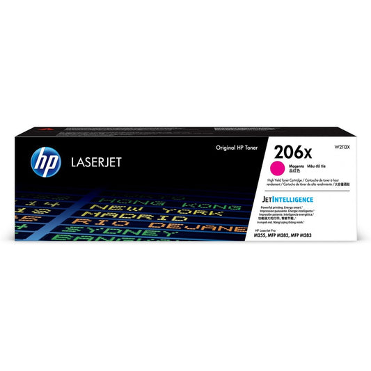 HP 206X Original High Yield Laser Toner Cartridge - Magenta - 1 Each W2113X