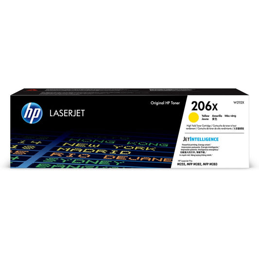 HP 206X Original High Yield Laser Toner Cartridge - Yellow - 1 Each W2112X