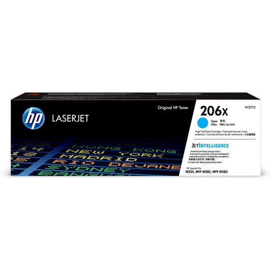 HP 206X Original High Yield Laser Toner Cartridge - Cyan - 1 Each W2111X