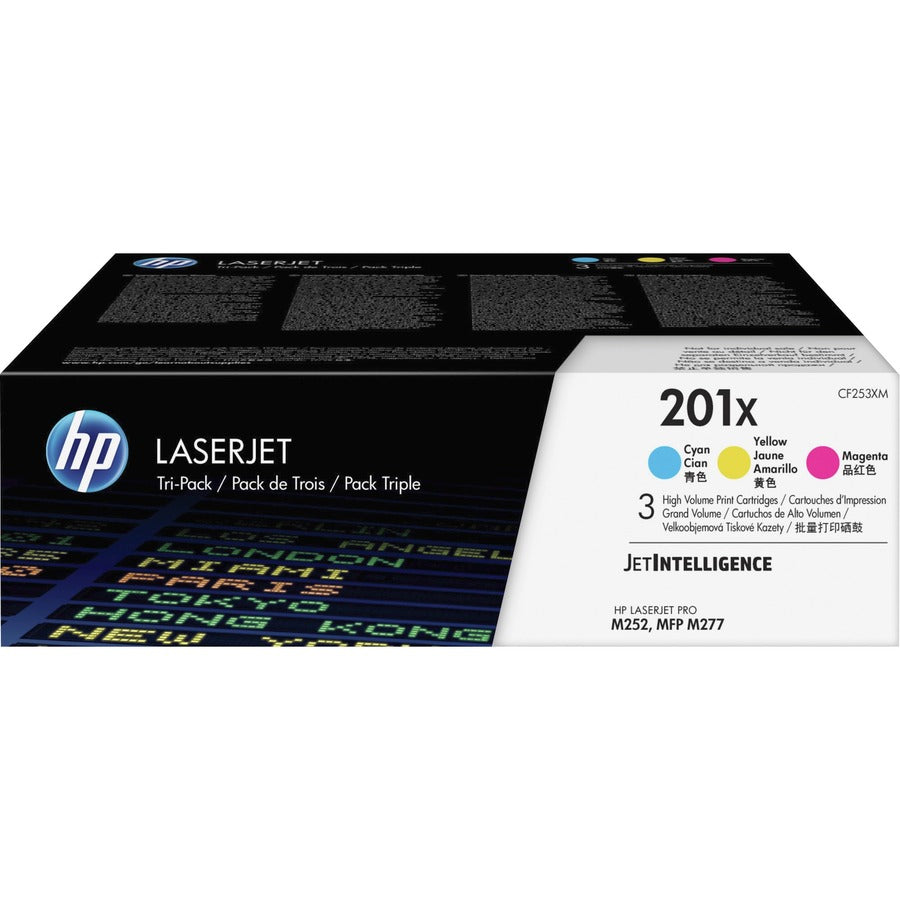 HP 201X (CF253XM) Original High Yield Laser Toner Cartridge - Cyan, Magenta, Yellow - 3 / Carton CF253XM