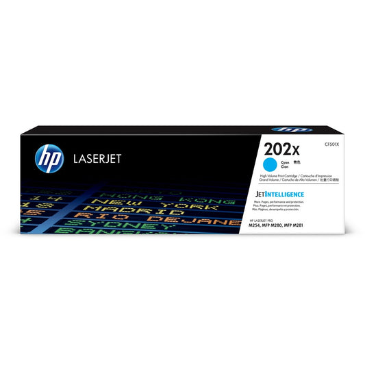 HP 202X (CF501X) Original High Yield Laser Toner Cartridge - Cyan - 1 Each CF501X