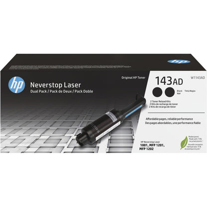 HP 143AD Original Laser Toner Cartridge - Dual Pack - Black - 2 / Pack W1143AD