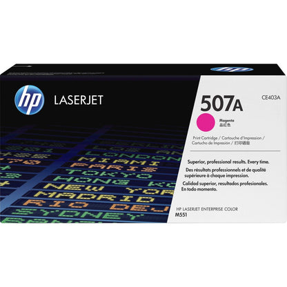 HP 507A (CE403A) Original Laser Toner Cartridge - Single Pack - Magenta - 1 Each CE403A