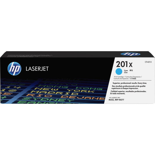 HP 201X (CF401X) Original High Yield Laser Toner Cartridge - Single Pack - Cyan - 1 Each CF401X