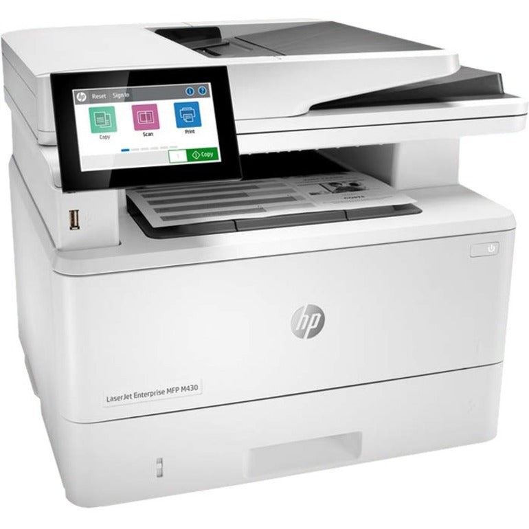 HP LaserJet M430f Laser Multifunction Printer-Monochrome-Copier/Fax/Scanner-42 ppm Mono Print-1200x1200 Print-Automatic Duplex Print-100000 Pages Monthly-350 sheets Input-Color Scanner-600 Optical Scan-Monochrome Fax-Gigabit Ethernet 3PZ55A#BGJ