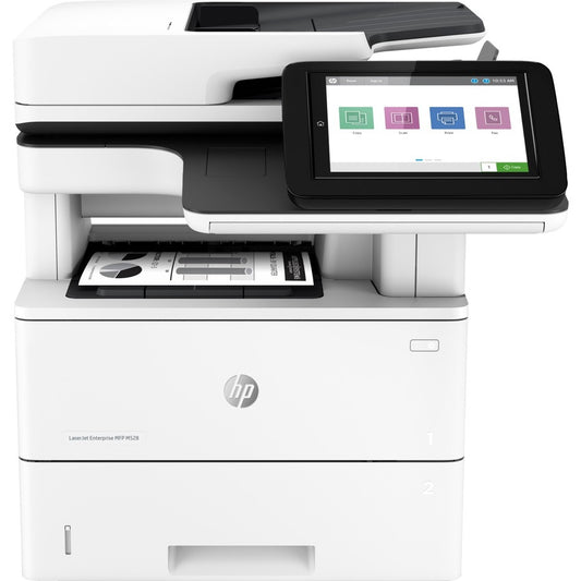 HP LaserJet M528 M528dn Laser Multifunction Printer-Monochrome-Copier/Scanner-43 ppm Mono Print-1200x1200 Print-Automatic Duplex Print-150000 Pages Monthly-650 sheets Input-Color Scanner-600 Optical Scan-Gigabit Ethernet 1PV64A#BGJ