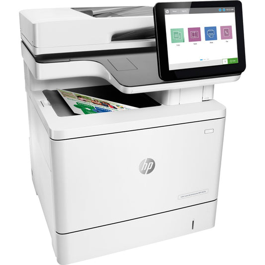 HP LaserJet M578 M578f Laser Multifunction Printer-Color-Copier/Fax/Scanner-40 ppm Mono/Color Print-1200x1200 Print-Automatic Duplex Print-80000 Pages Monthly-650 sheets Input-Color Scanner-600 Optical Scan-Color Fax-Gigabit Ethernet 7ZU86A#BGJ