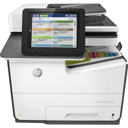 HP PageWide 586 586dn Page Wide Array Multifunction Printer-Color-Copier/Scanner-50 ppm Mono/50 ppm Color Print-2400x1200 Print-Automatic Duplex Print-80000 Pages Monthly-550 sheets Input-Color Scanner-600 Optical Scan-Gigabit Ethernet G1W39A#BGJ