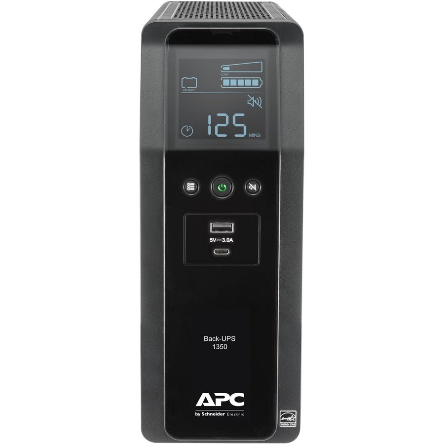 APC by Schneider Electric Back-UPS Pro BN 1350VA, 10 Outlets, 2 USB Charging Ports, AVR, LCD Interface BN1350M2