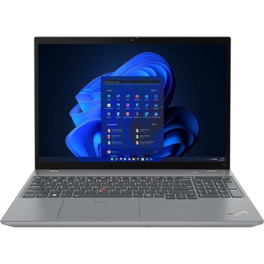 Lenovo ThinkPad T16 Gen 1 21BV00GGUS 16" Touchscreen Notebook - WUXGA - 1920 x 1200 - Intel Core i7 12th Gen i7-1270P Dodeca-core (12 Core) 2.20 GHz - 16 GB Total RAM - 16 GB On-board Memory - 512 GB SSD - Storm Gray 21BV00GGUS