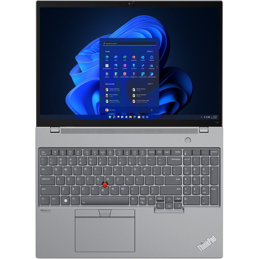 Lenovo ThinkPad T16 Gen 1 21BV00GGUS 16" Touchscreen Notebook - WUXGA - 1920 x 1200 - Intel Core i7 12th Gen i7-1270P Dodeca-core (12 Core) 2.20 GHz - 16 GB Total RAM - 16 GB On-board Memory - 512 GB SSD - Storm Gray 21BV00GGUS