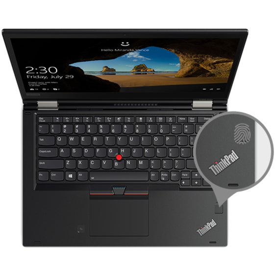 Lenovo ThinkPad X380 Yoga 20LH000XUS 13.3" Touchscreen 2 in 1 Notebook - 1920 x 1080 - Intel Core i7 8th Gen i7-8550U Quad-core (4 Core) 1.80 GHz - 16 GB Total RAM - 256 GB SSD - Black 20LH000XUS