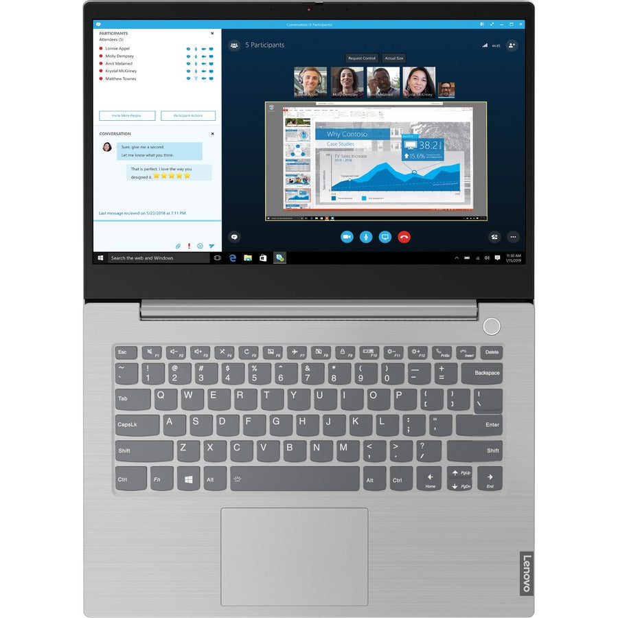 Lenovo ThinkBook 14-IML 20RV00AVUS 14" Notebook - 1920 x 1080 - Intel Core i5 10th Gen i5-10210U Quad-core (4 Core) 1.60 GHz - 8 GB Total RAM - 256 GB SSD - Mineral Gray 20RV00AVUS