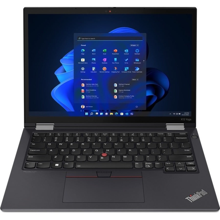 Lenovo ThinkPad X13 Yoga Gen 3 21AW002NUS 13.3" Touchscreen Convertible 2 in 1 Notebook - WUXGA - 1920 x 1200 - Intel Core i7 12th Gen i7-1255U Deca-core (10 Core) - 16 GB Total RAM - 16 GB On-board Memory - 256 GB SSD - Thunder Black 21AW002NUS