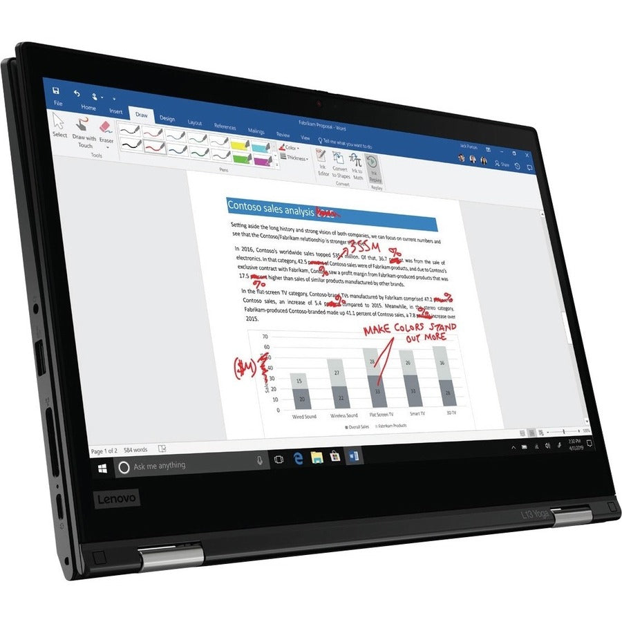 Lenovo ThinkPad L13 Yoga Gen 2 20VK0055US 13.3" Touchscreen Convertible 2 in 1 Notebook - Full HD - 1920 x 1080 - Intel Core i5 11th Gen i5-1135G7 Quad-core (4 Core) 2.40 GHz - 8 GB Total RAM - 256 GB SSD - Black 20VK0055US