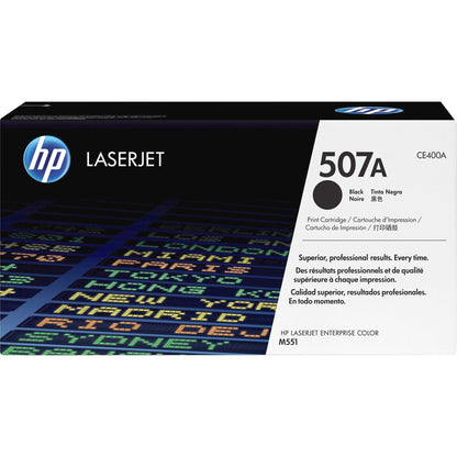 HP 507A (CE400A) Original Laser Toner Cartridge - Single Pack - Black - 1 Each CE400A