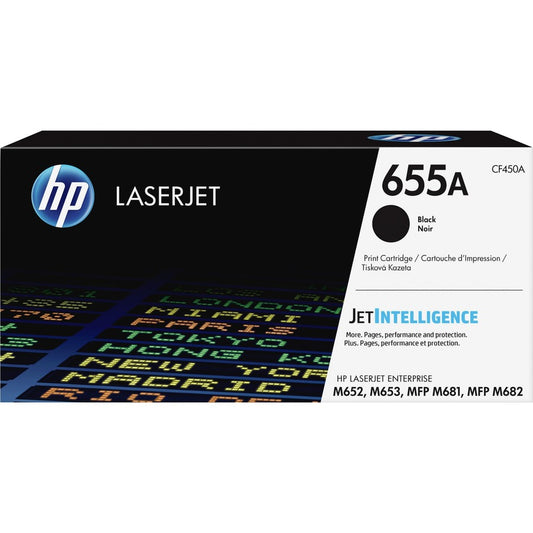 HP 655A (CF450A) Original Laser Toner Cartridge - Black - 1 Each CF450A