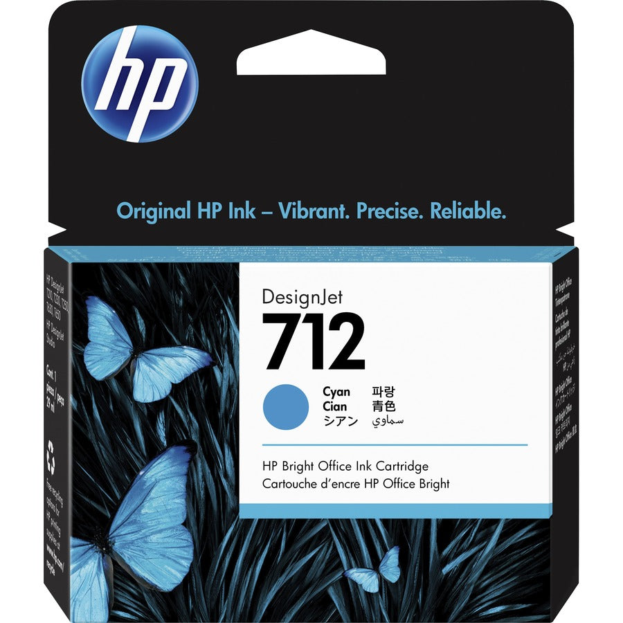 HP 712 Original Inkjet Ink Cartridge - Cyan - 1 Each 3ED67A