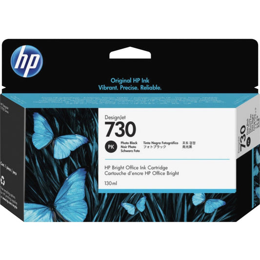 HP 730 (P2V67A) Original Inkjet Ink Cartridge - Photo Black - 1 Each P2V67A