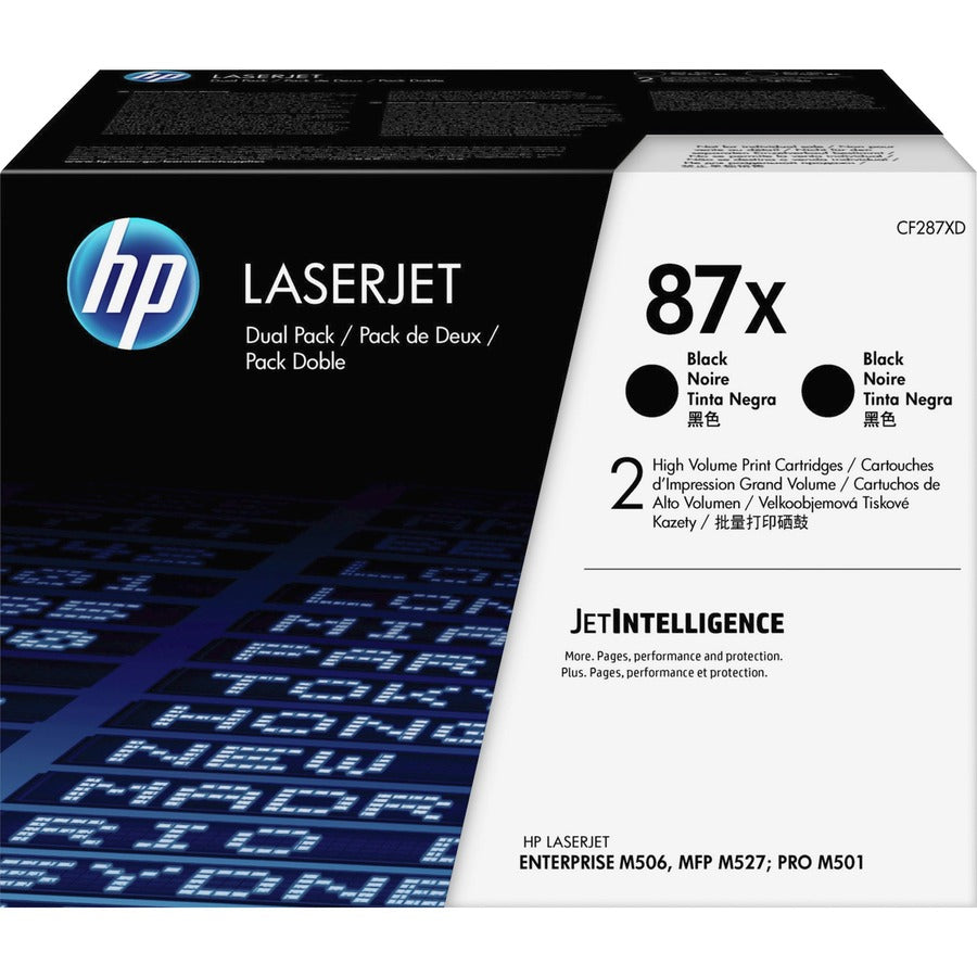 HP 87X (CF287XD) Original High Yield Laser Toner Cartridge - Black - 2 / Carton CF287XD