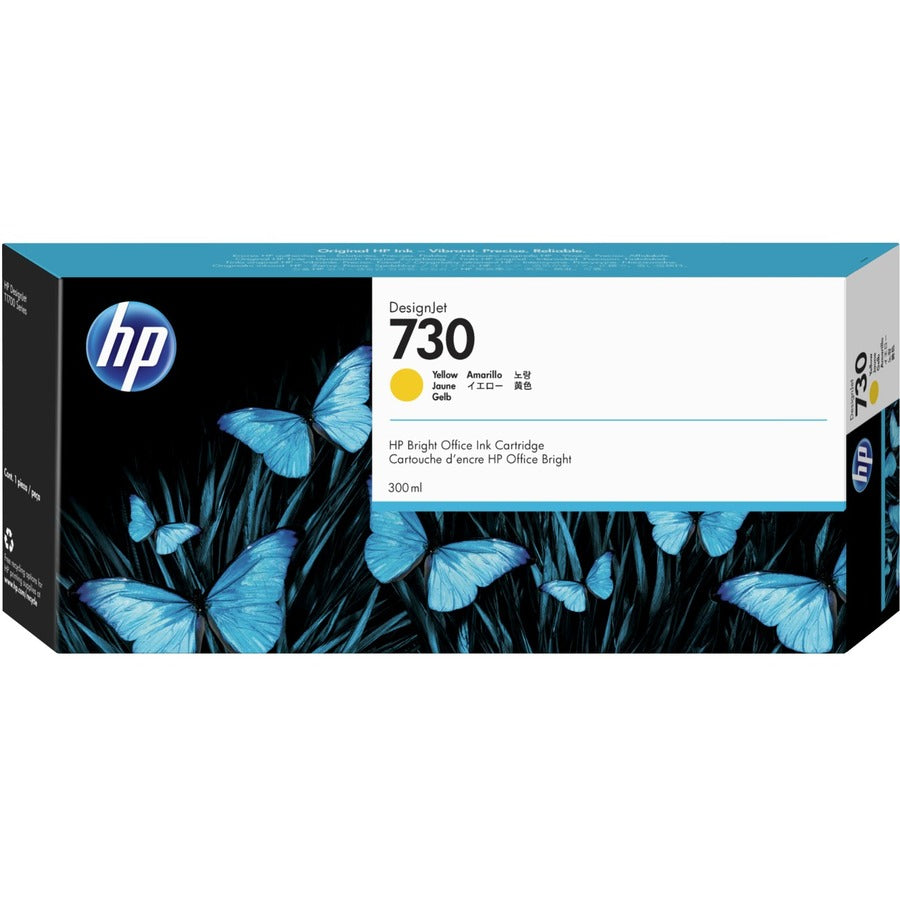 HP 730 Original High Yield Inkjet Ink Cartridge - Yellow Pack P2V70A