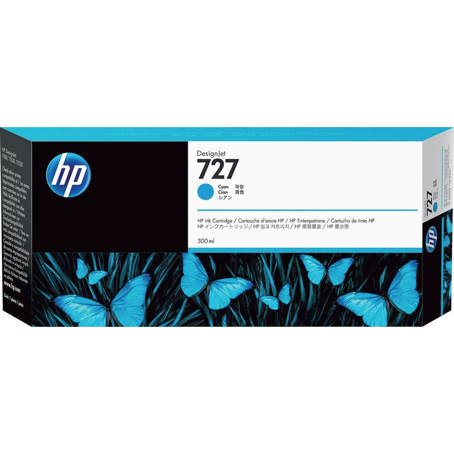 HP 727 (F9J76A) Original Inkjet Ink Cartridge - Single Pack - Cyan - 1 Each F9J76A