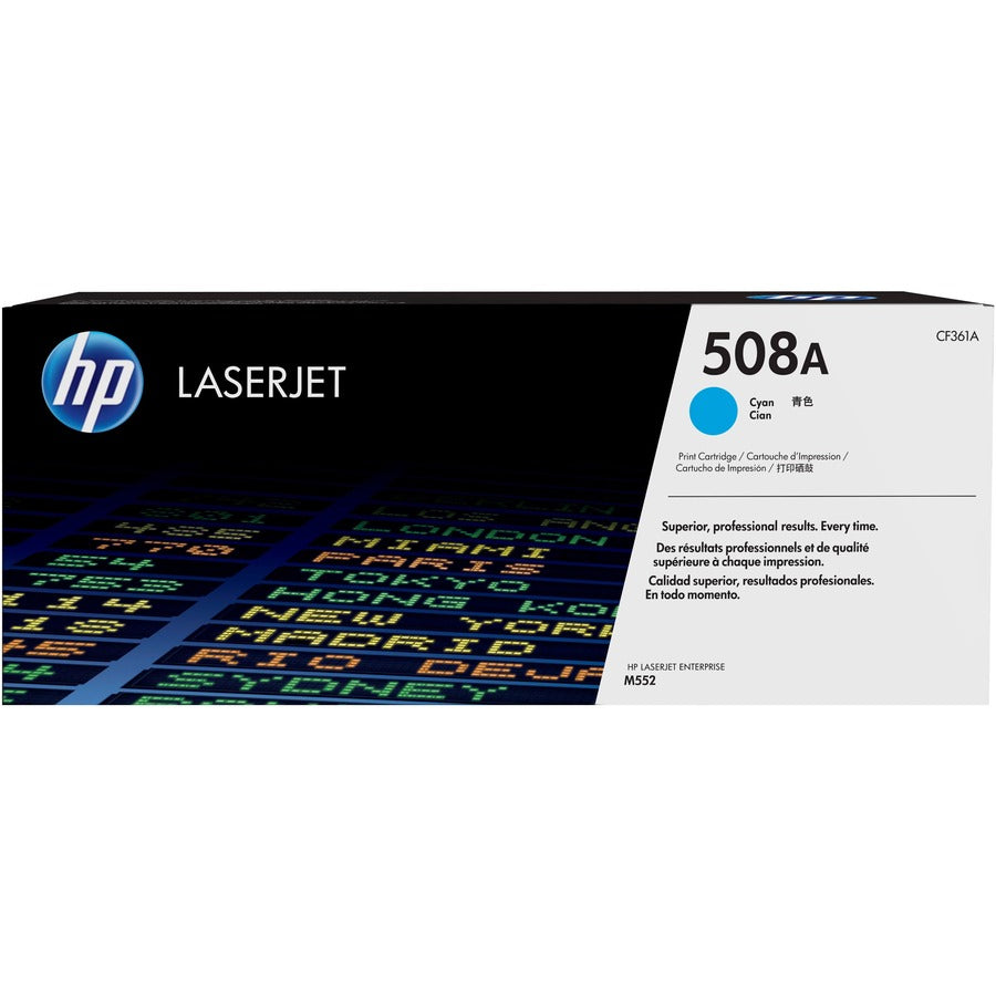 HP 508A (CF361A) Original Laser Toner Cartridge - Single Pack - Cyan - 1 Each CF361A