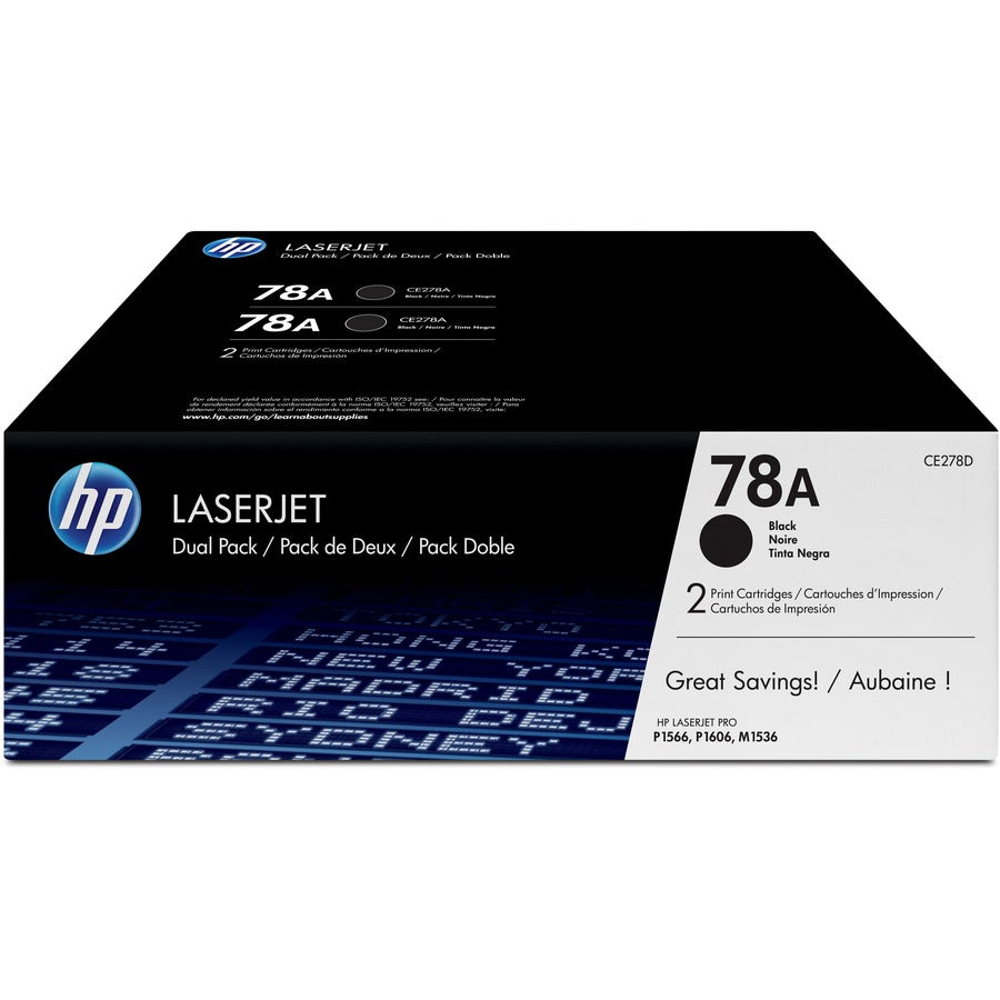 HP 78A (CE278D) Original Toner Cartridge Dual Pack - Black - Dual Pack CE278D