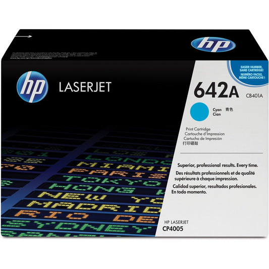 HP 642A (CB401A) Original Standard Yield Laser Toner Cartridge - Single Pack - Cyan - 1 Each CB401A