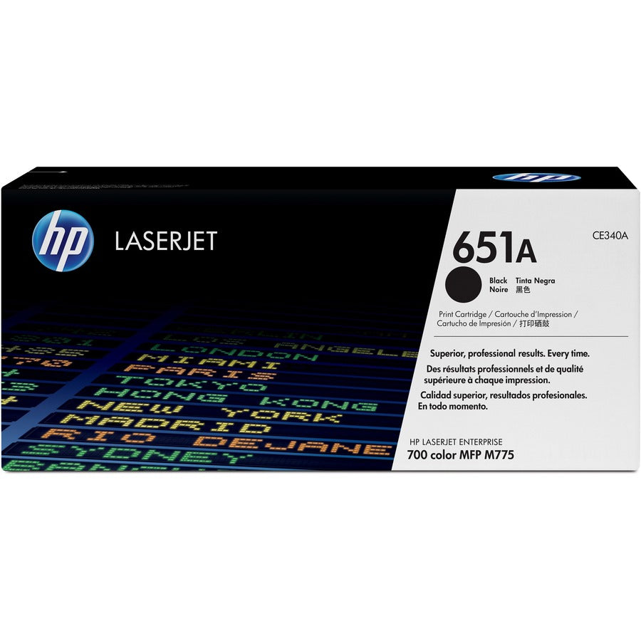 HP 651A (CE340A) Original Laser Toner Cartridge - Single Pack - Black - 1 Each CE340A