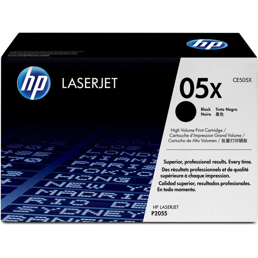 HP 05X (CE505X) Original High Yield Laser Toner Cartridge - Single Pack - Black - 1 Each CE505X