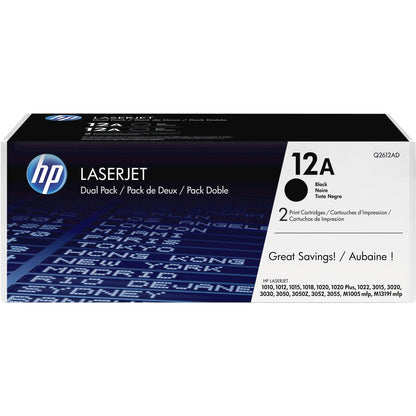 HP 12A (Q2612D) Original Toner Cartridge - Dual Pack Q2612D