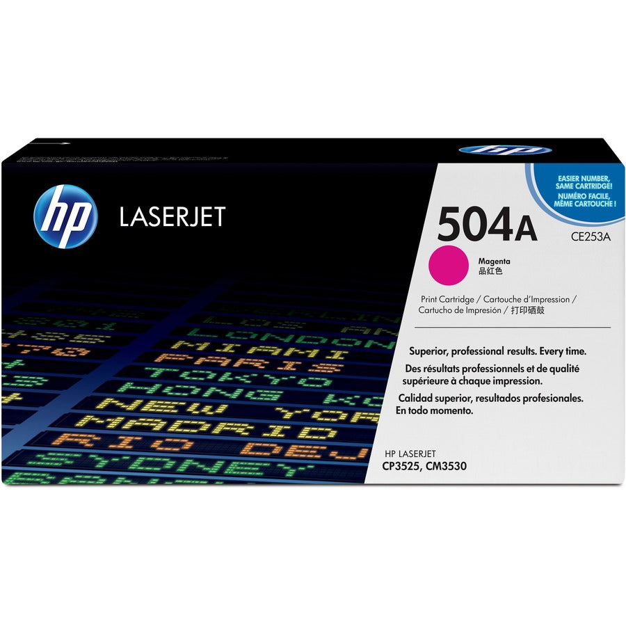 HP 504A (CE253A) Original Laser Toner Cartridge - Single Pack - Magenta - 1 Each CE253A