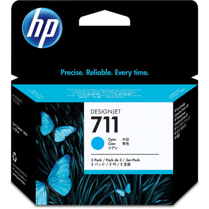 HP 711 (CZ134A) Original Inkjet Ink Cartridge - Multi-pack - Cyan - 3 / Pack CZ134A