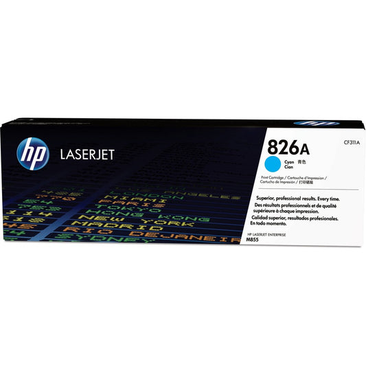 HP 826A (CF311A) Original Standard Yield Laser Toner Cartridge - Single Pack - Cyan - 1 Each CF311A