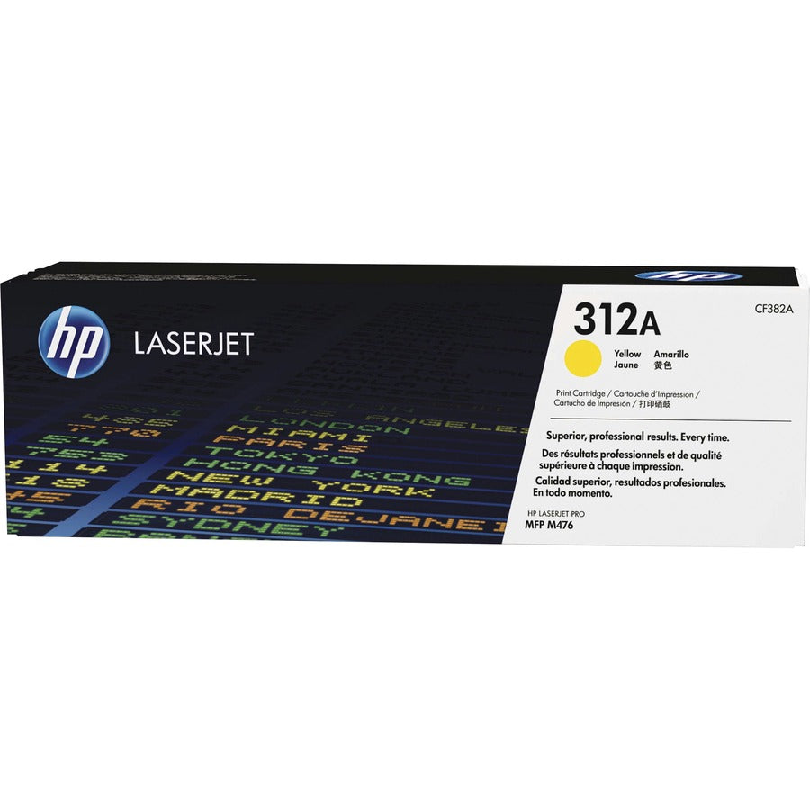 HP 312A (CF382A) Original Laser Toner Cartridge - Single Pack - Yellow - 1 Each CF382A