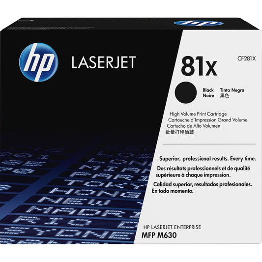 HP 81X (CF281X) Original High Yield Laser Toner Cartridge - Single Pack - Black - 1 Each CF281X