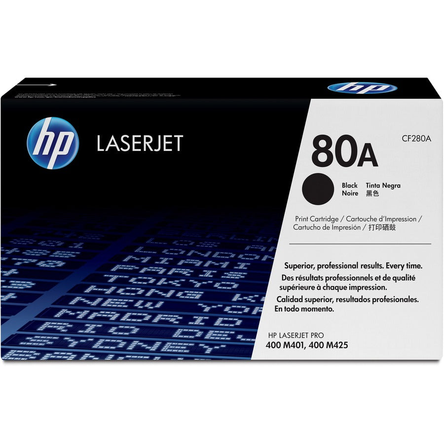 HP 80A (CF280A) Original Standard Yield Laser Toner Cartridge - Single Pack - Black - 1 Each CF280A